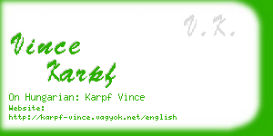 vince karpf business card